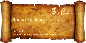 Barna Csépán névjegykártya